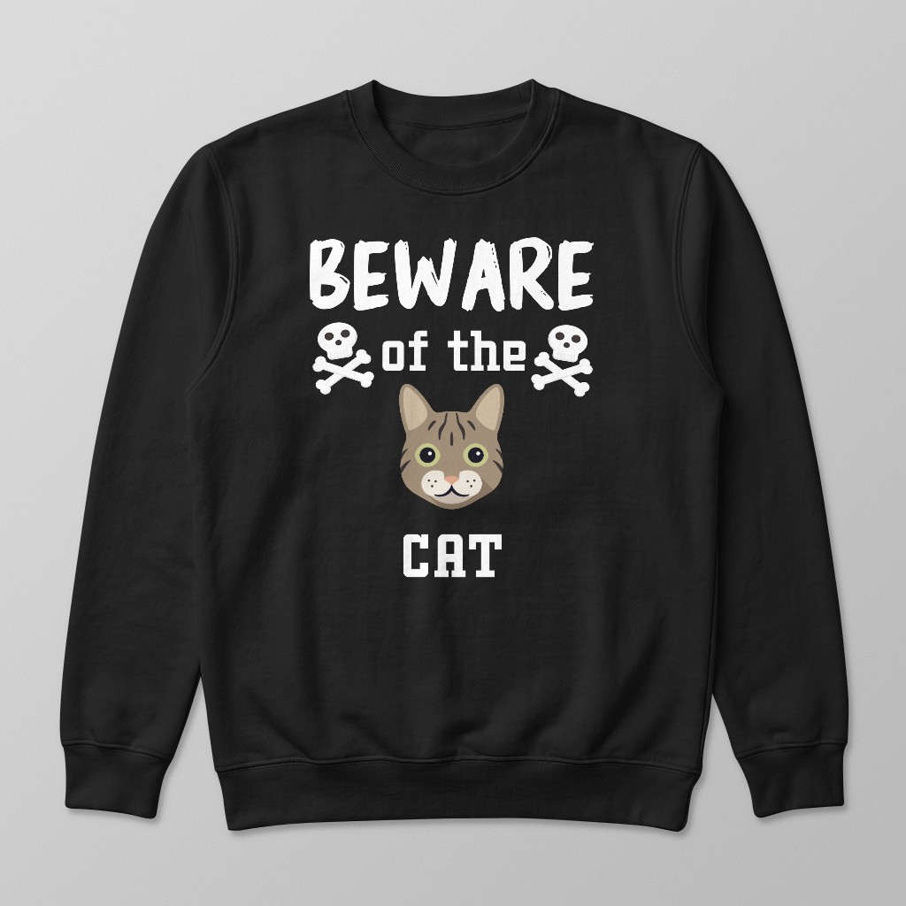 Beware of the Cat: Personalized {breedFullName} Sweatshirt