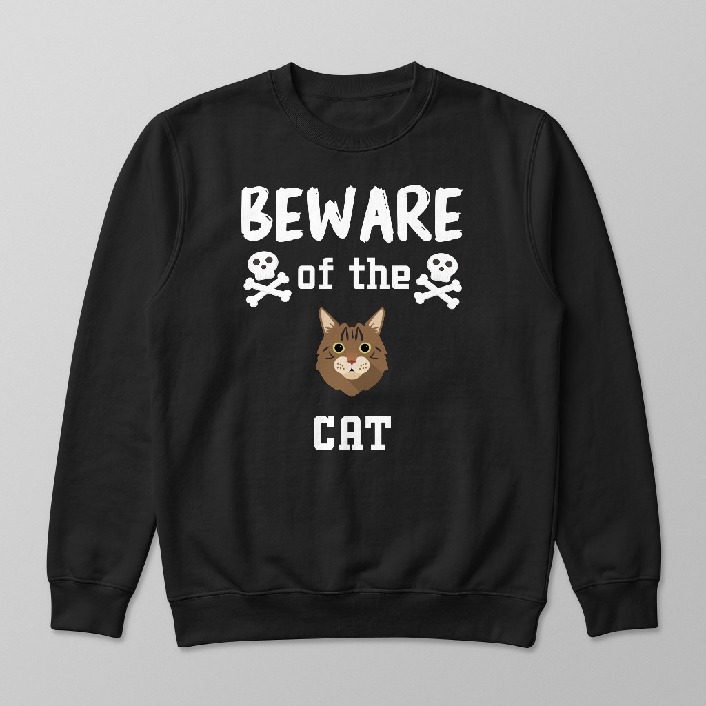 Beware of the Cat: Personalized {breedFullName} Sweatshirt