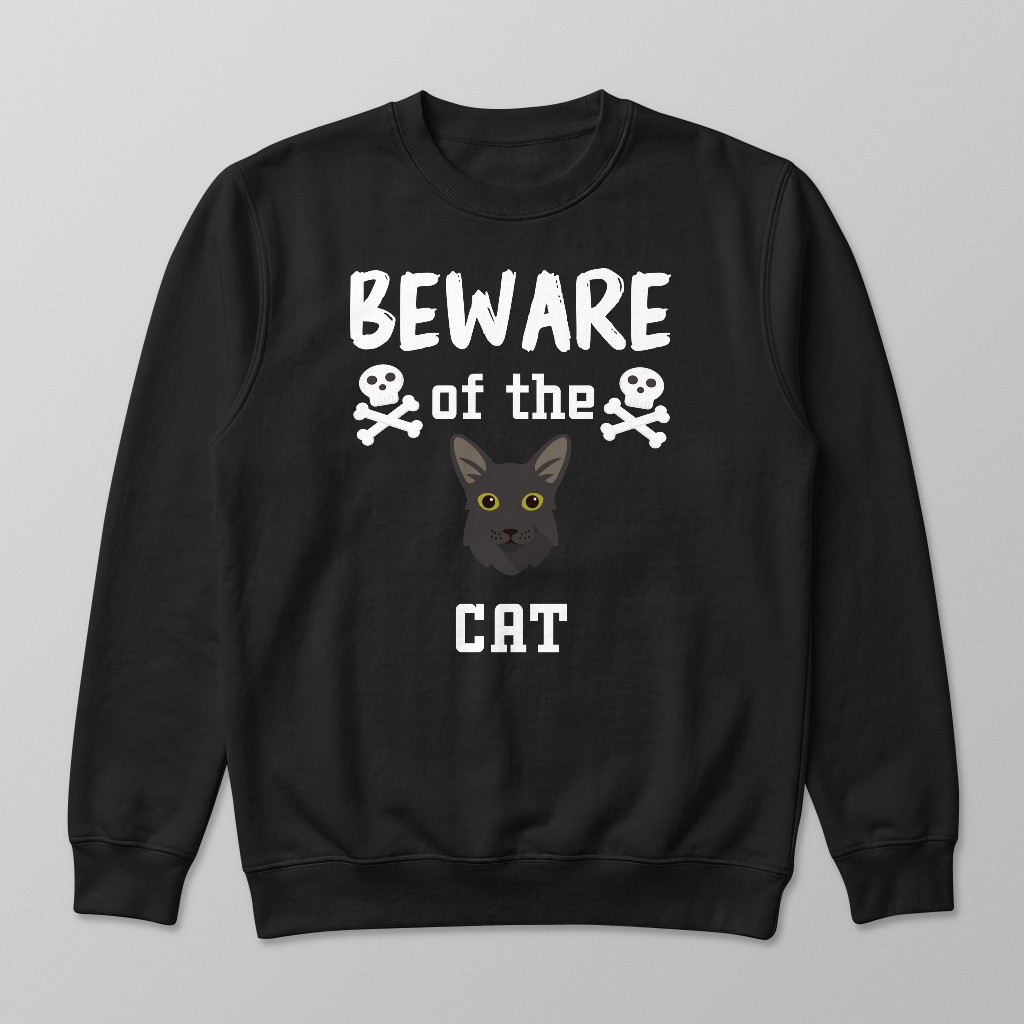 Beware of the Cat: Personalized {breedFullName} Sweatshirt