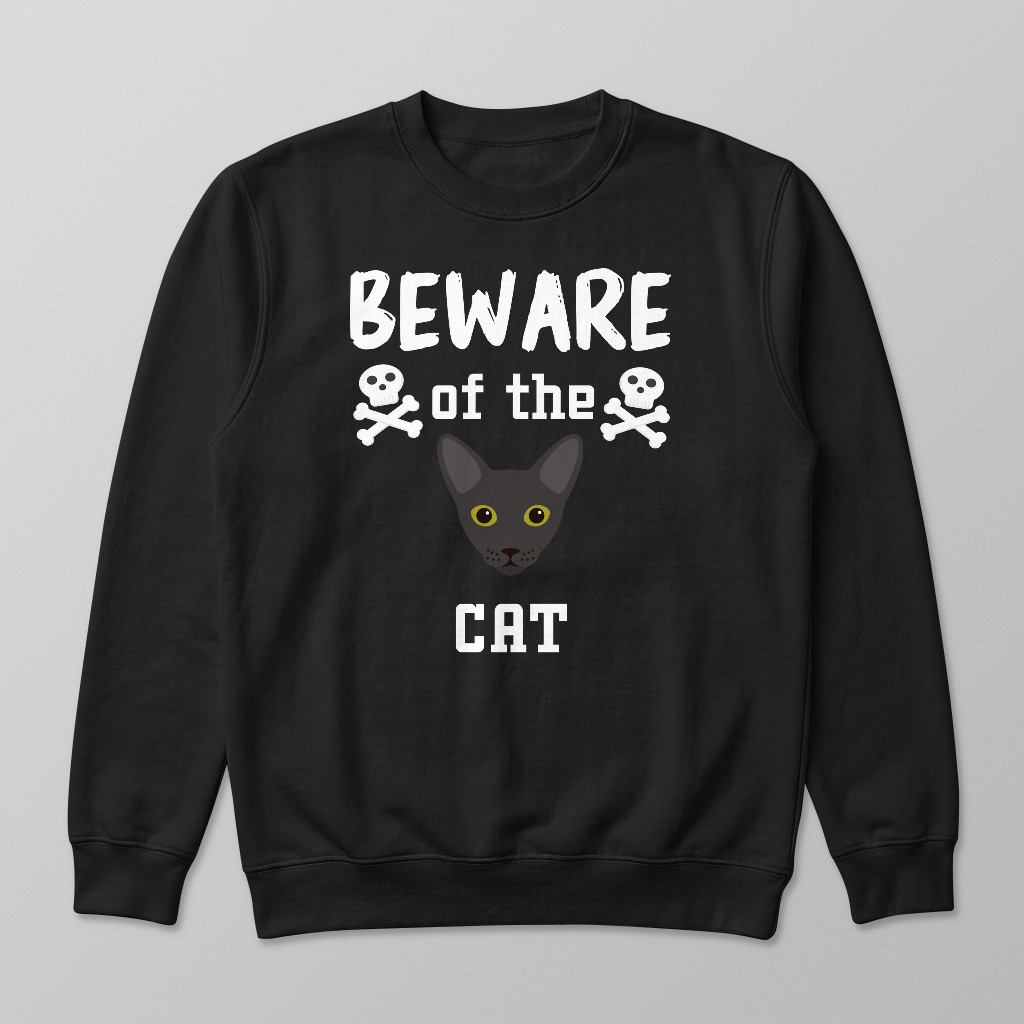 Beware of the Cat: Personalized {breedFullName} Sweatshirt