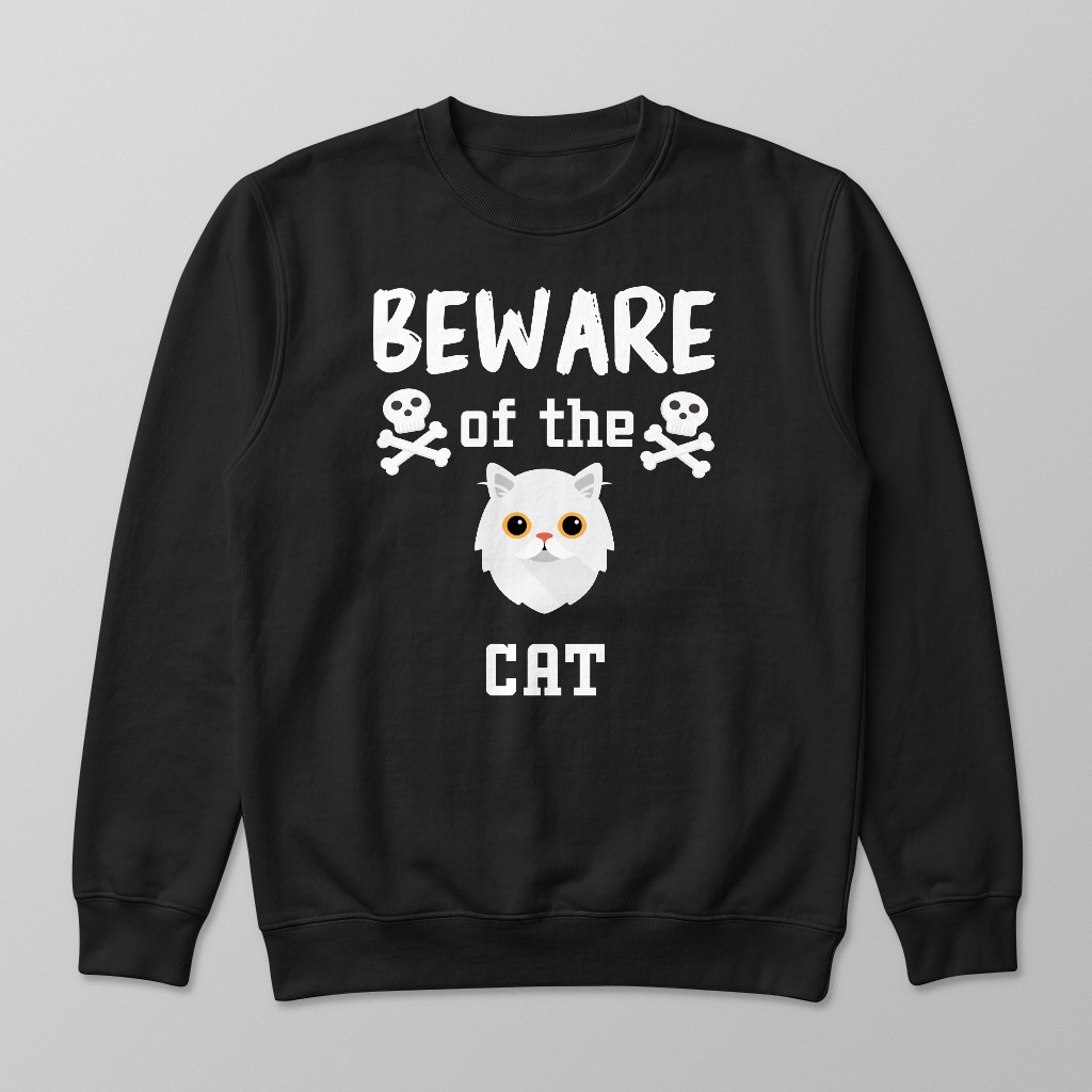 Beware of the Cat: Personalized {breedFullName} Sweatshirt