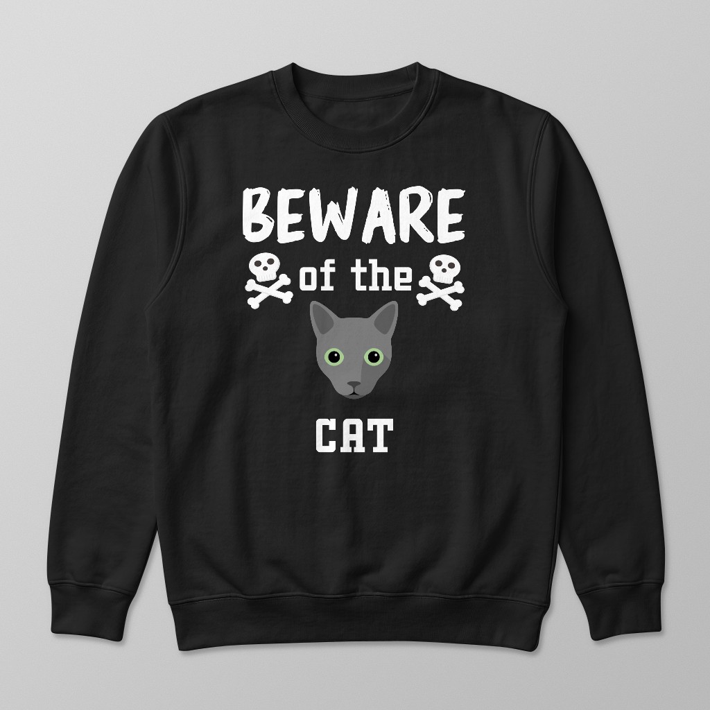 Beware of the Cat: Personalized {breedFullName} Sweatshirt