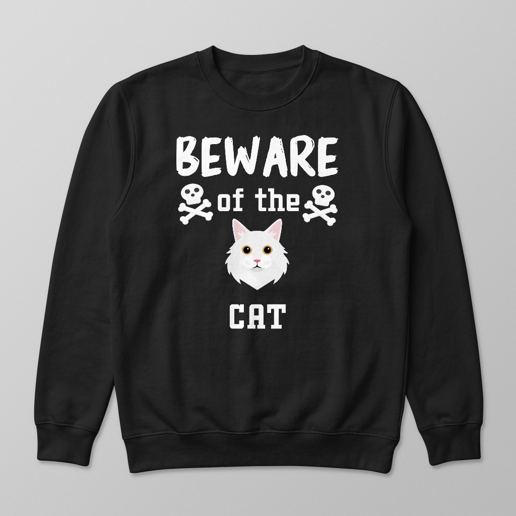 Beware of the Cat: Personalized {breedFullName} Sweatshirt