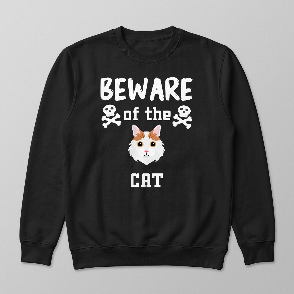 Beware of the Cat: Personalized {breedFullName} Sweatshirt