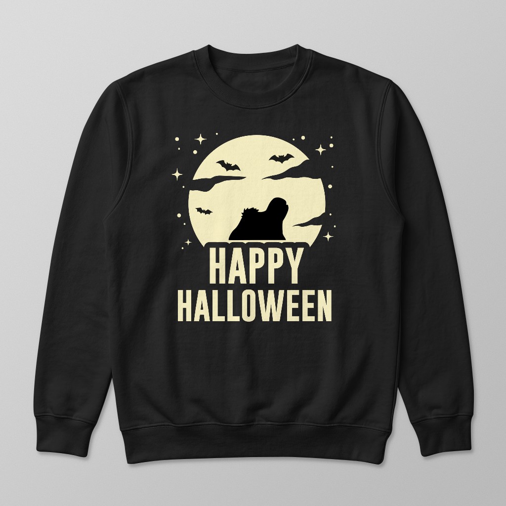 Halloween Silhouette Moon: Personalized {breedFullName} Sweatshirt