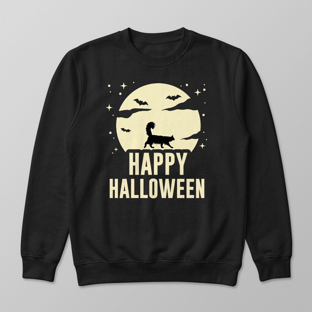 Halloween Silhouette Moon: Personalized {breedFullName} Sweatshirt