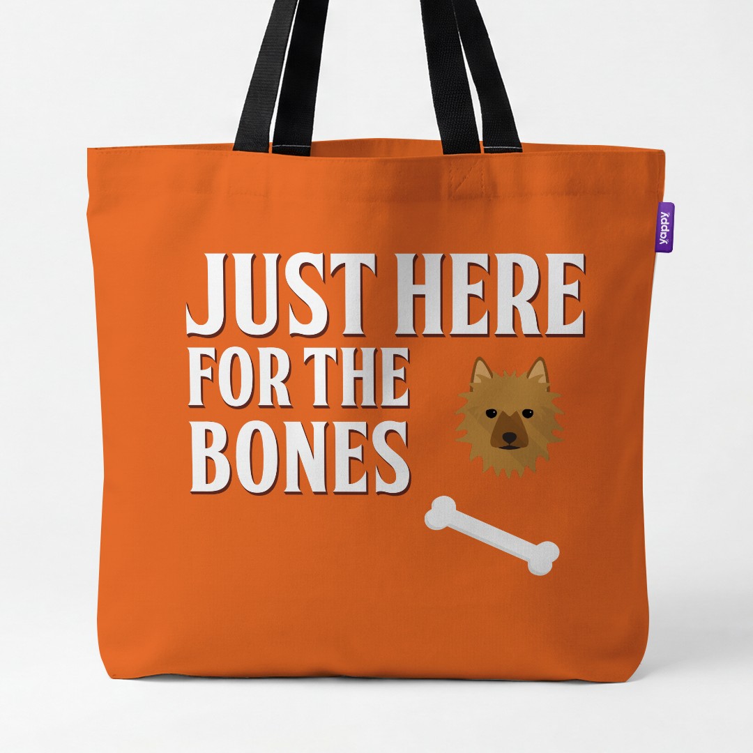 'Just Here for the Bones' - Personalized {breedCommonName} Canvas Bag