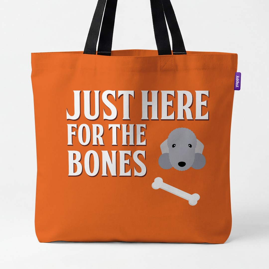 'Just Here for the Bones' - Personalized {breedCommonName} Canvas Bag