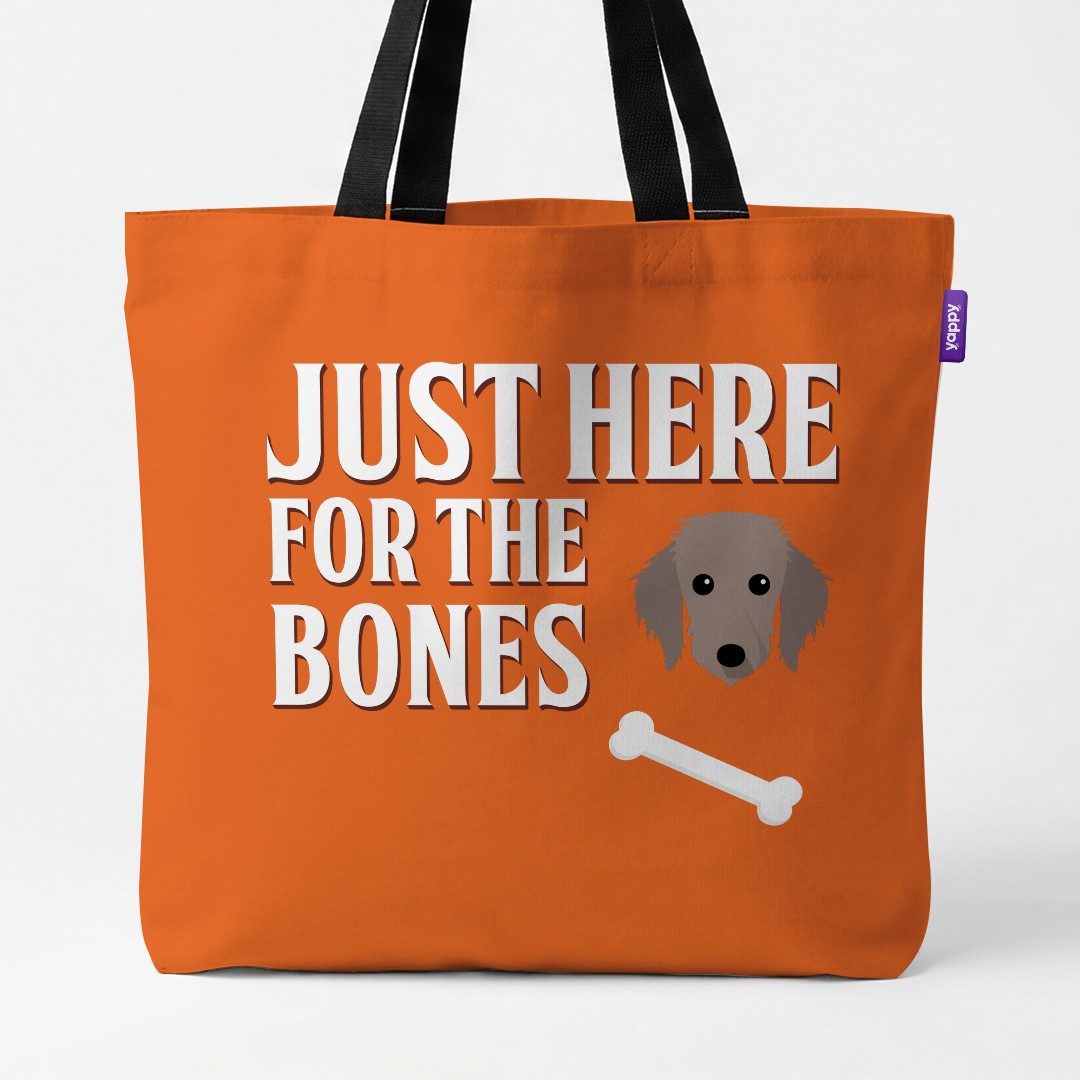 'Just Here for the Bones' - Personalized {breedCommonName} Canvas Bag