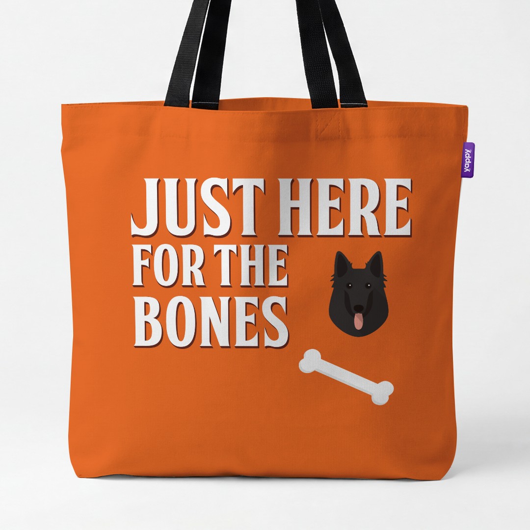 'Just Here for the Bones' - Personalized {breedCommonName} Canvas Bag