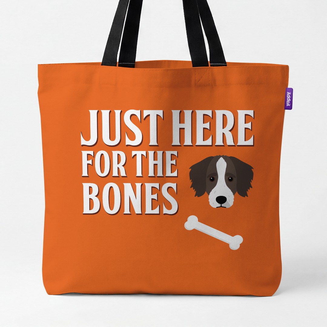 'Just Here for the Bones' - Personalized {breedCommonName} Canvas Bag