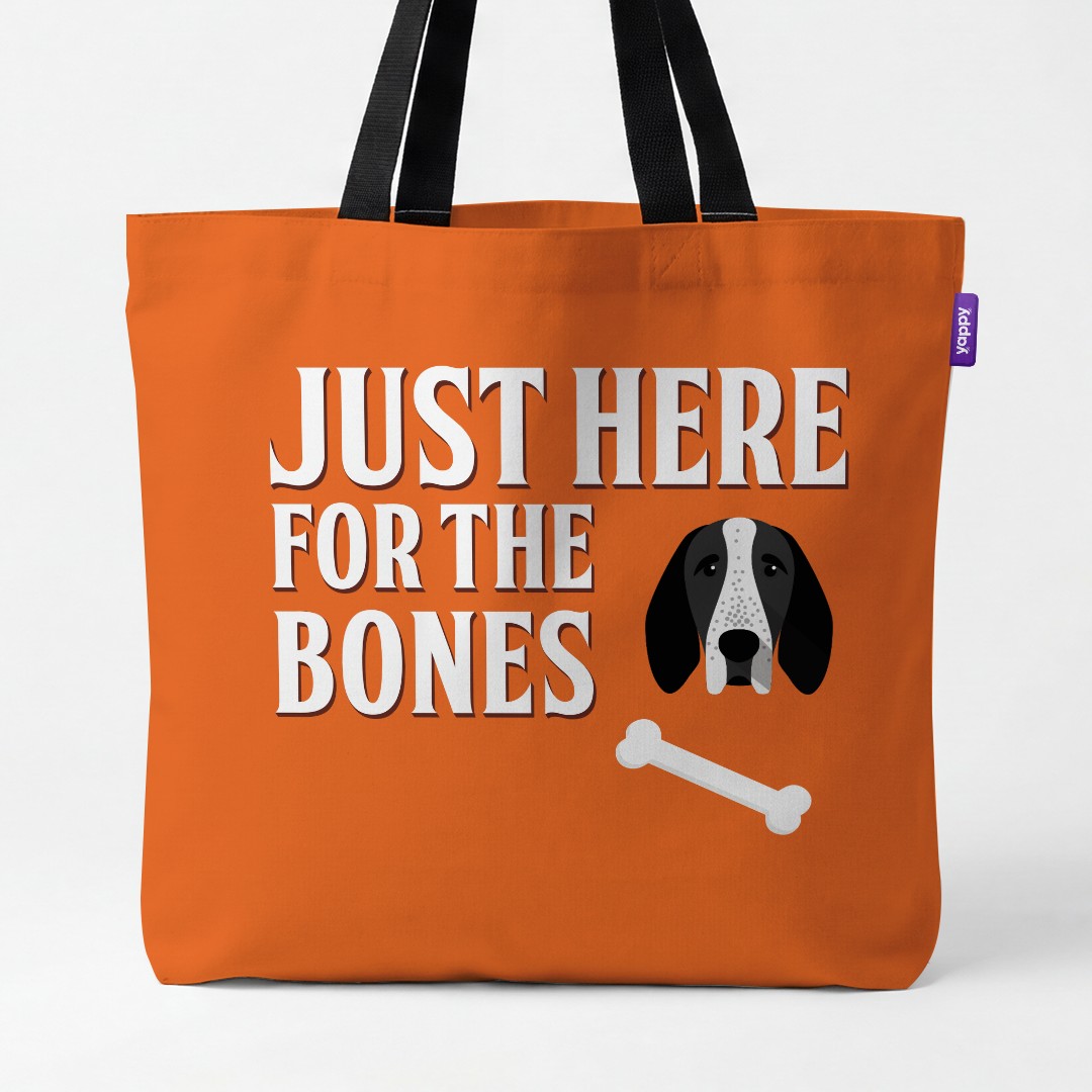 'Just Here for the Bones' - Personalized {breedCommonName} Canvas Bag