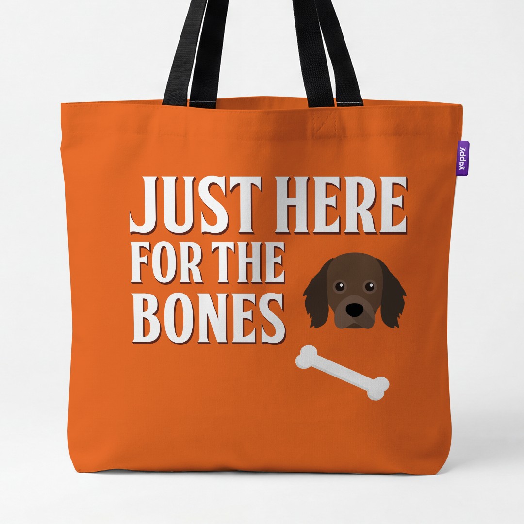 'Just Here for the Bones' - Personalized {breedCommonName} Canvas Bag