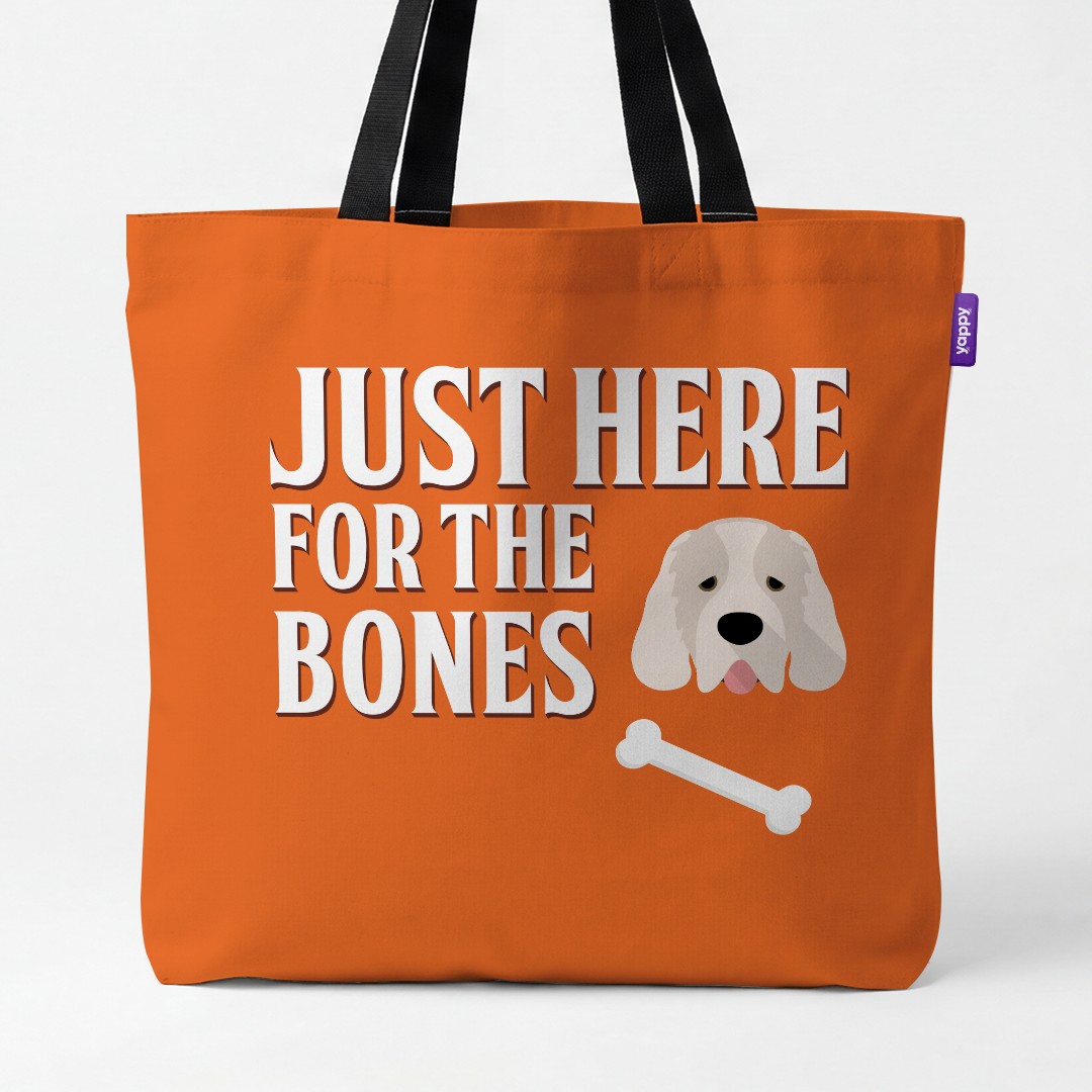 'Just Here for the Bones' - Personalized {breedCommonName} Canvas Bag