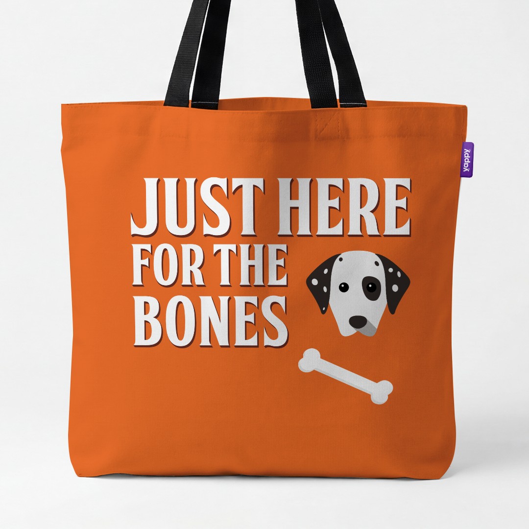 'Just Here for the Bones' - Personalised {breedCommonName} Canvas Bag