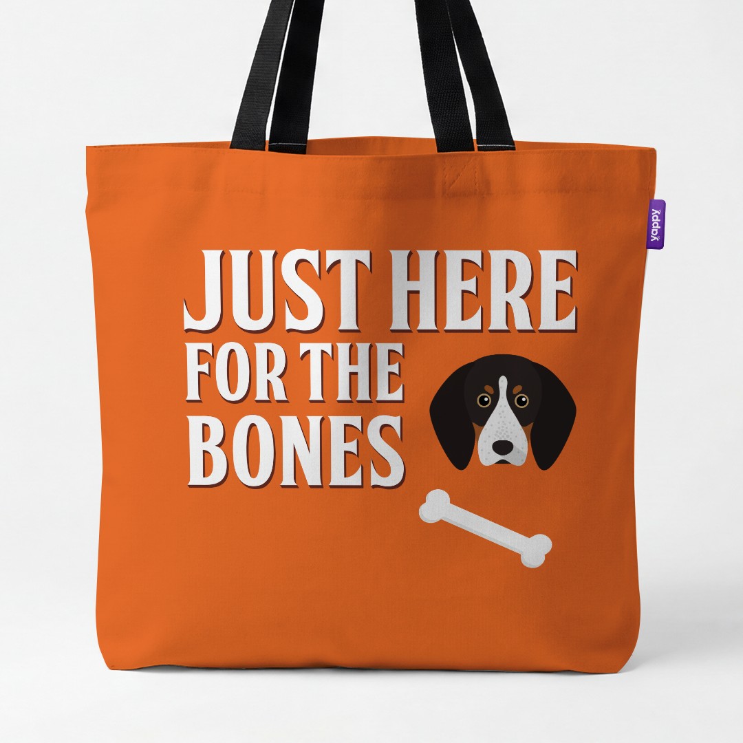 'Just Here for the Bones' - Personalized {breedCommonName} Canvas Bag