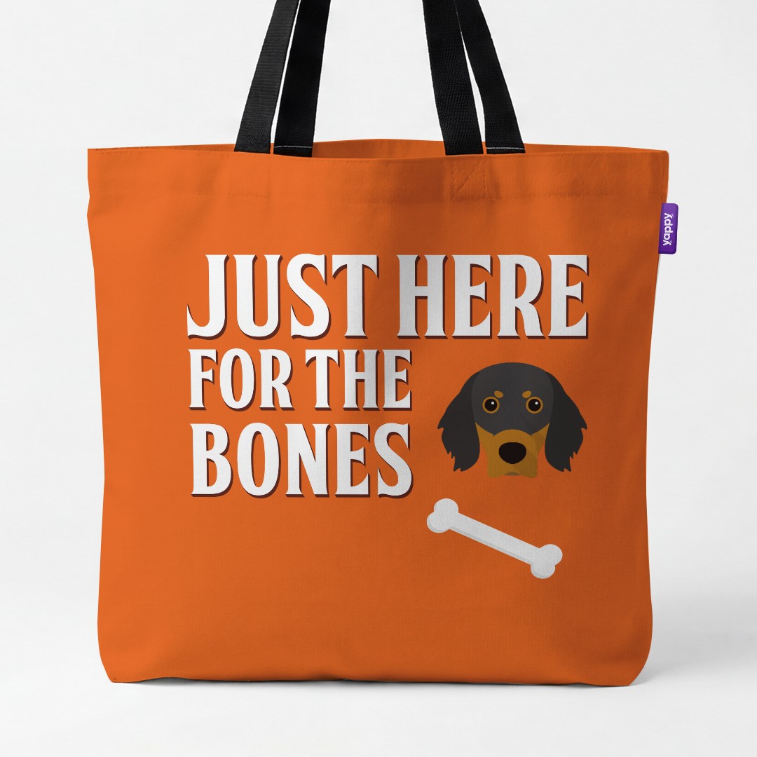 'Just Here for the Bones' - Personalized {breedCommonName} Canvas Bag