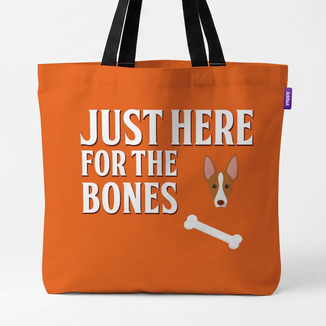 'Just Here for the Bones' - Personalised {breedCommonName} Canvas Bag
