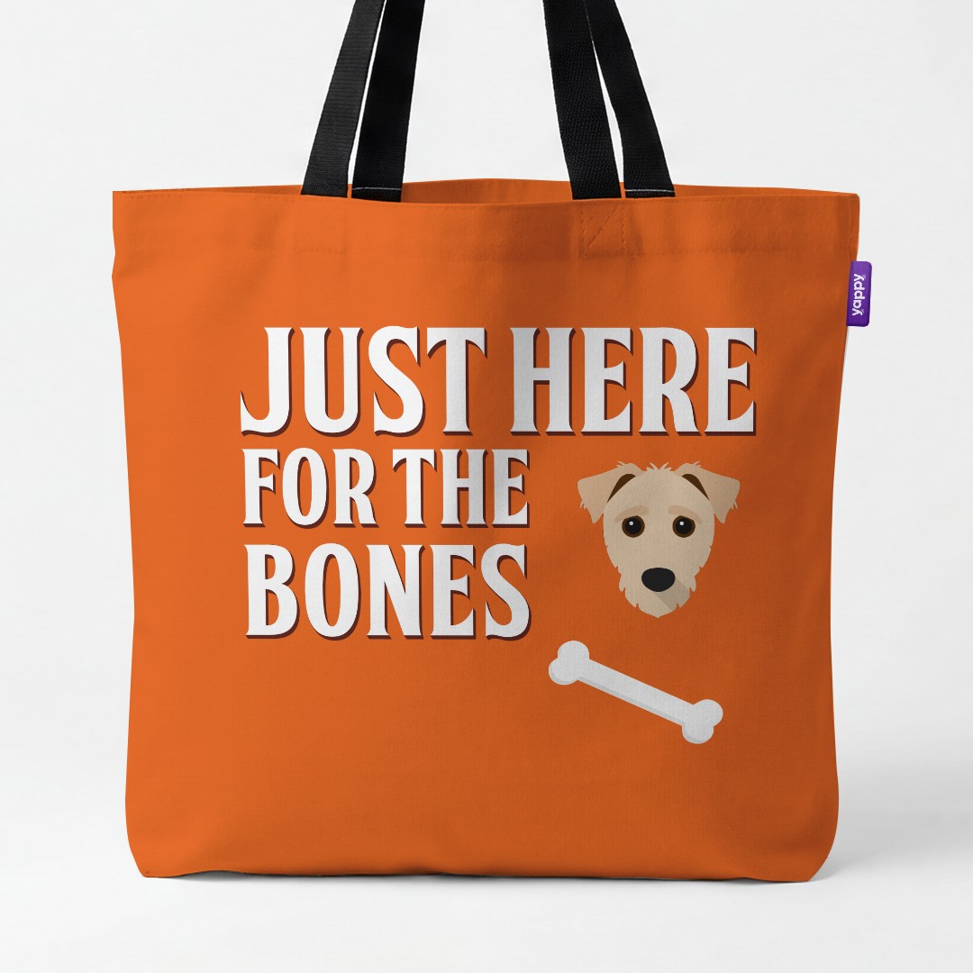 'Just Here for the Bones' - Personalized {breedCommonName} Canvas Bag
