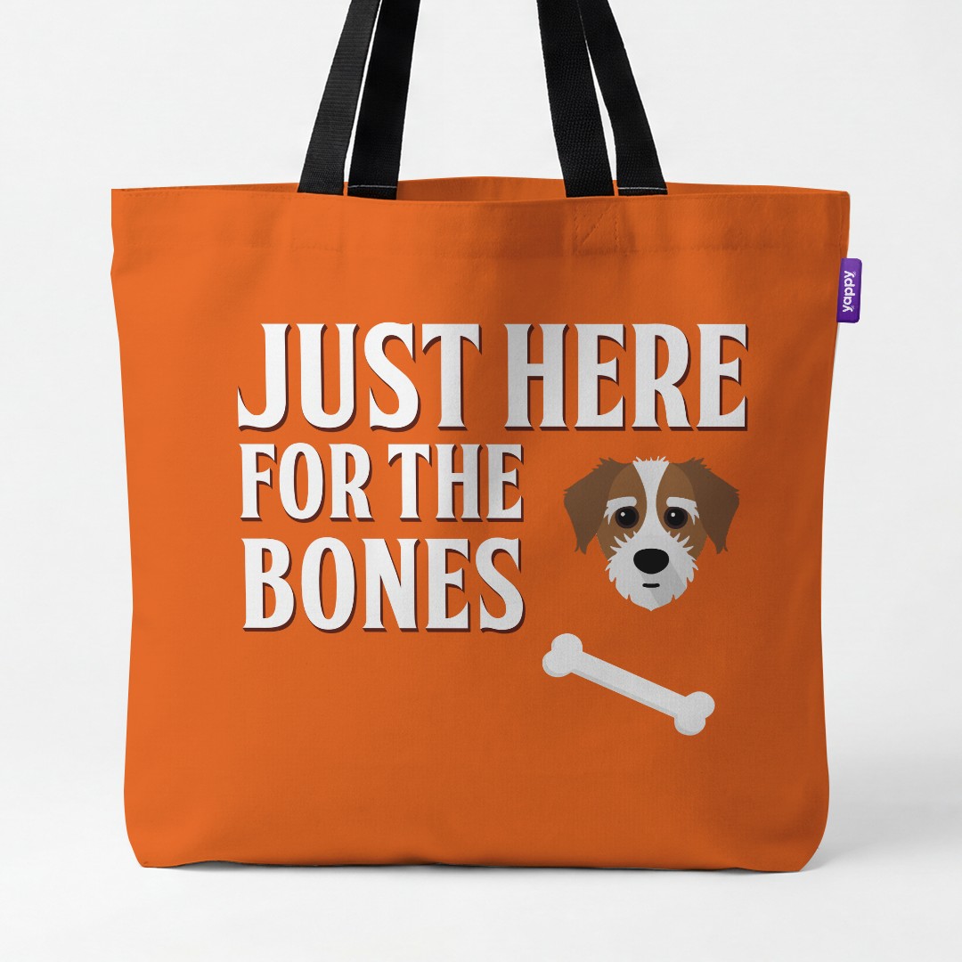 'Just Here for the Bones' - Personalised {breedCommonName} Canvas Bag