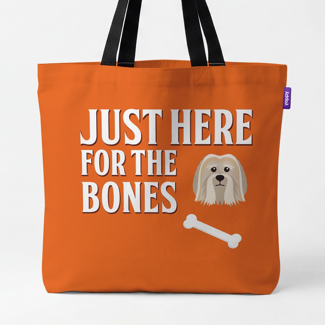 'Just Here for the Bones' - Personalized {breedCommonName} Canvas Bag