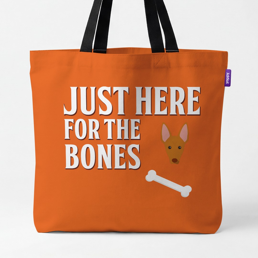 'Just Here for the Bones' - Personalized {breedCommonName} Canvas Bag