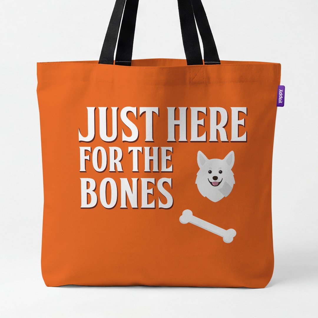 'Just Here for the Bones' - Personalised {breedCommonName} Canvas Bag