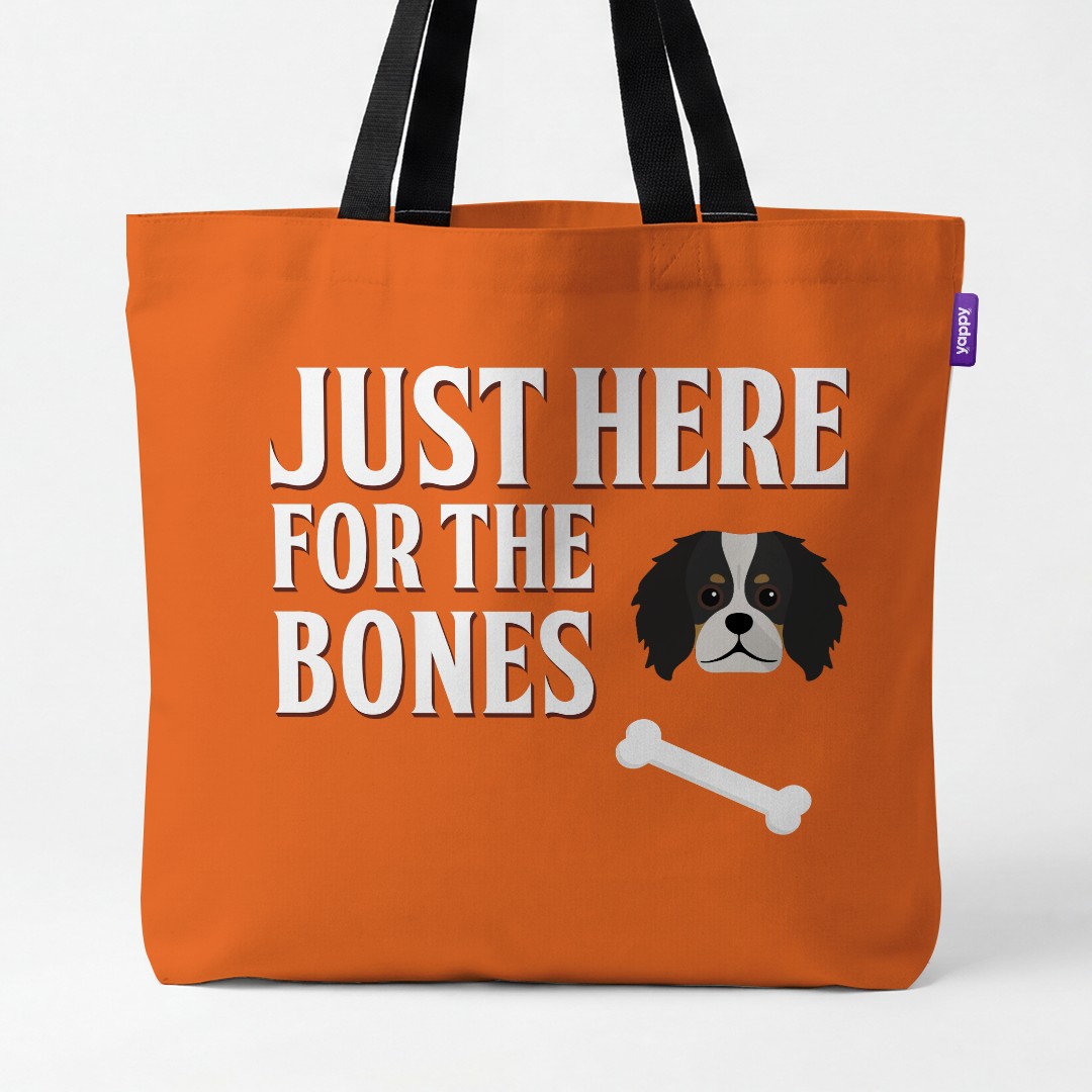 'Just Here for the Bones' - Personalized {breedCommonName} Canvas Bag
