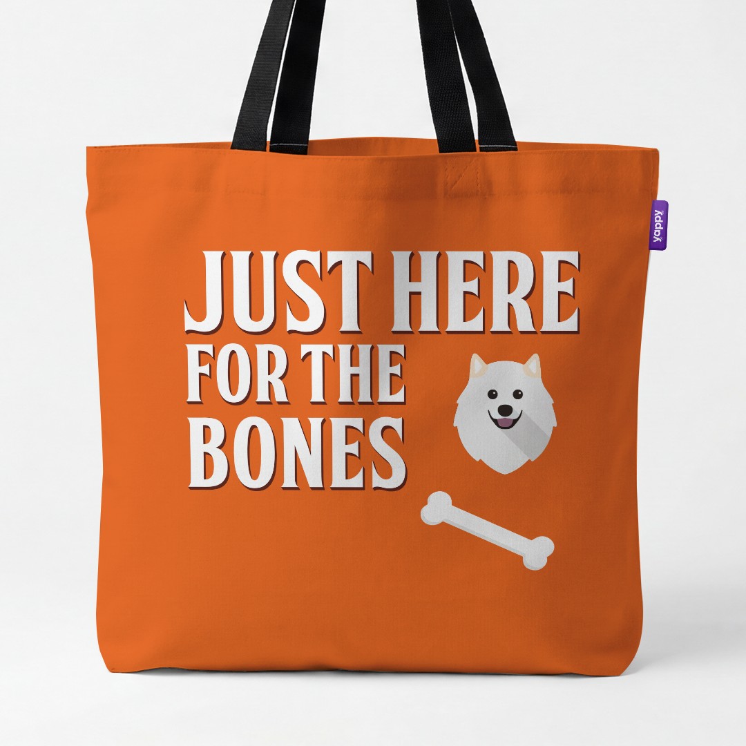 'Just Here for the Bones' - Personalized {breedCommonName} Canvas Bag