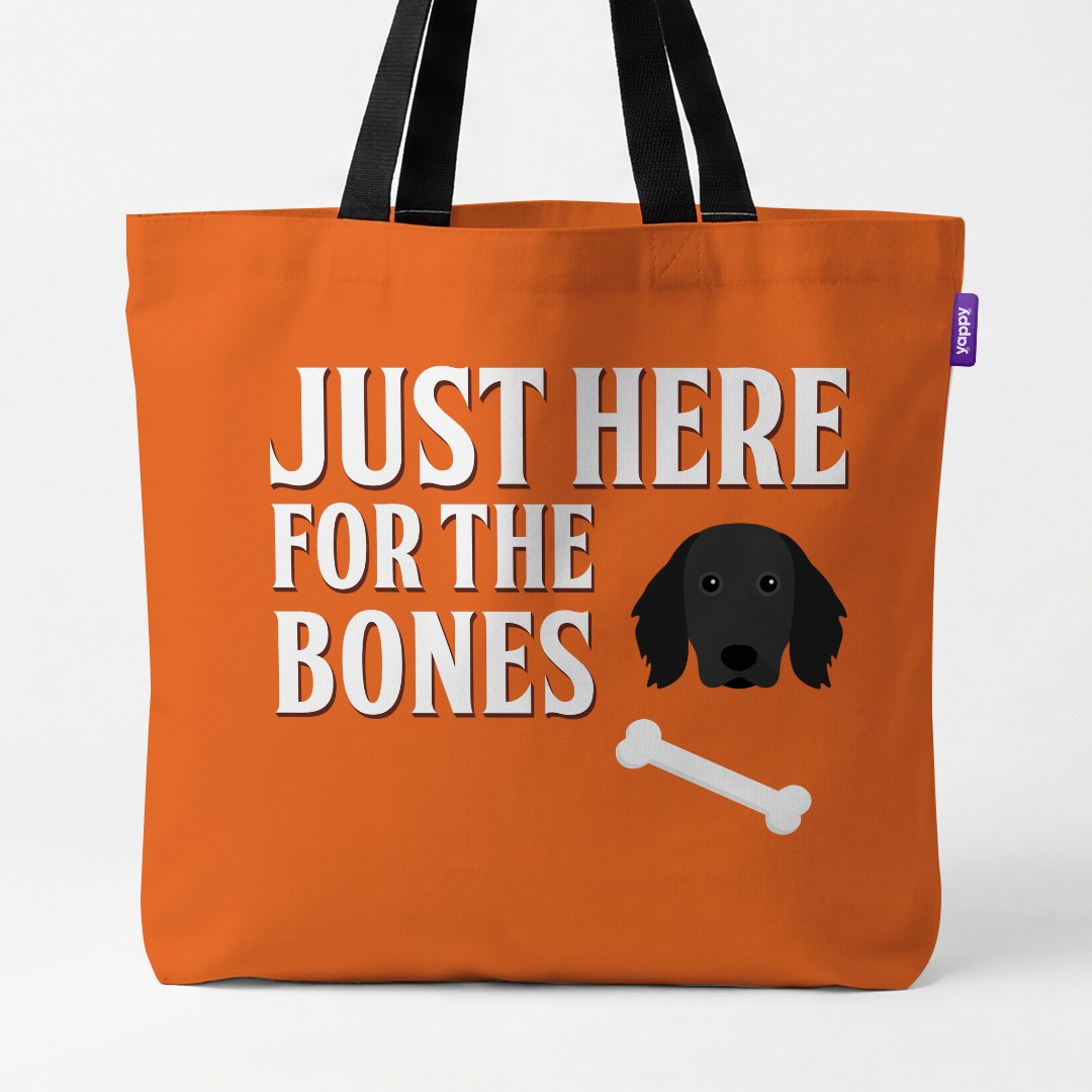 'Just Here for the Bones' - Personalized {breedCommonName} Canvas Bag
