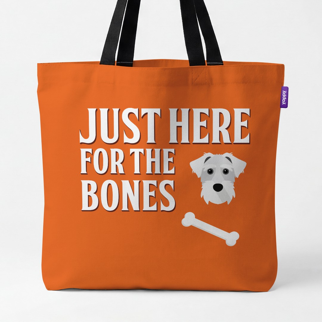 'Just Here for the Bones' - Personalized {breedCommonName} Canvas Bag