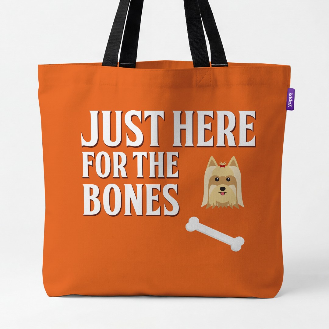 'Just Here for the Bones' - Personalized {breedCommonName} Canvas Bag
