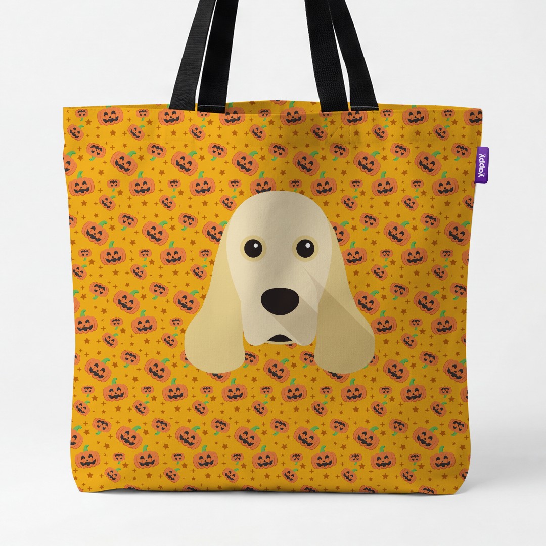 'Happy Pumpkin' - Personalized {breedCommonName} Canvas Bag