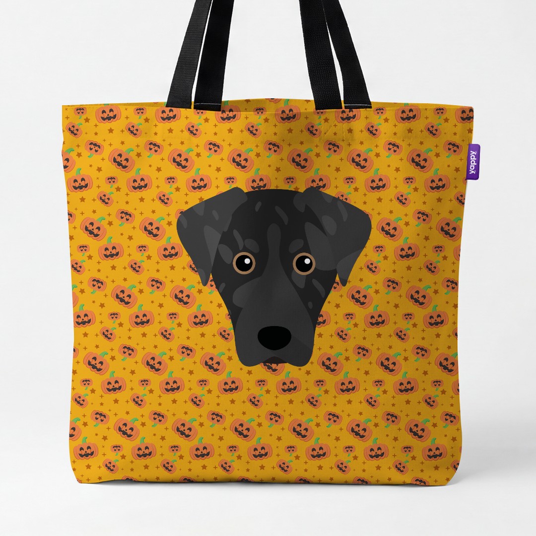 'Happy Pumpkin' - Personalized {breedCommonName} Canvas Bag