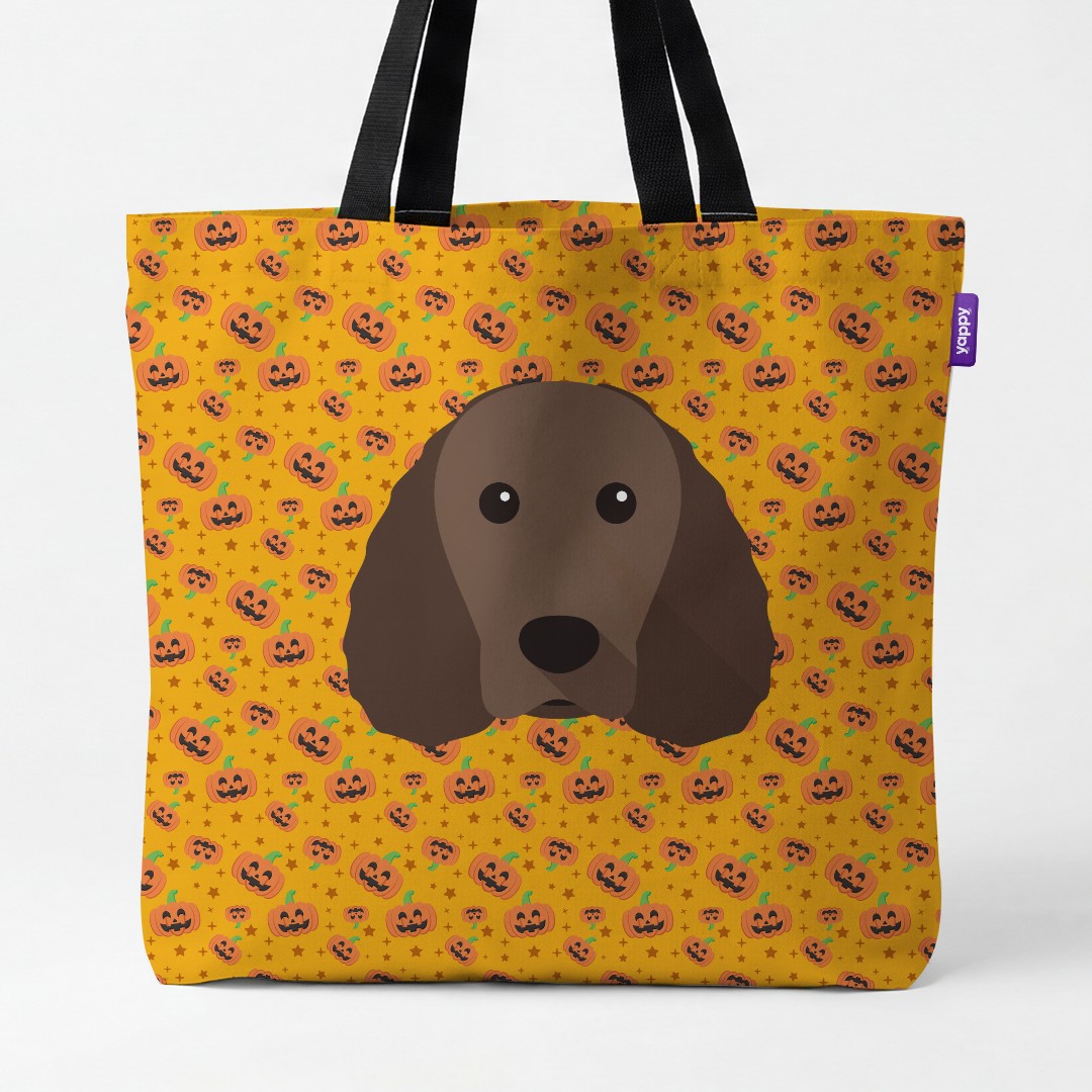 'Happy Pumpkin' - Personalized {breedCommonName} Canvas Bag