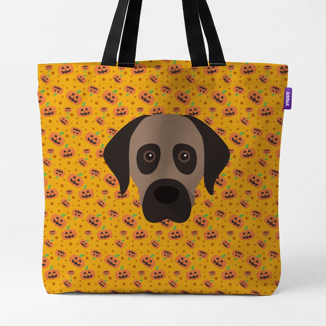 'Happy Pumpkin' - Personalized {breedCommonName} Canvas Bag