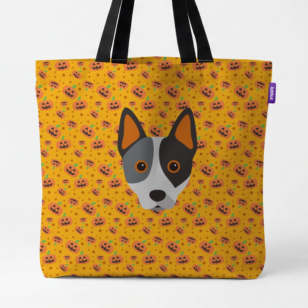 'Happy Pumpkin' - Personalized {breedCommonName} Canvas Bag