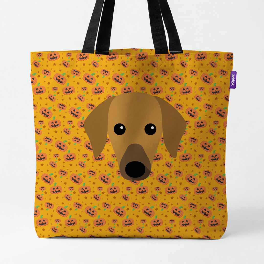 'Happy Pumpkin' - Personalized {breedCommonName} Canvas Bag