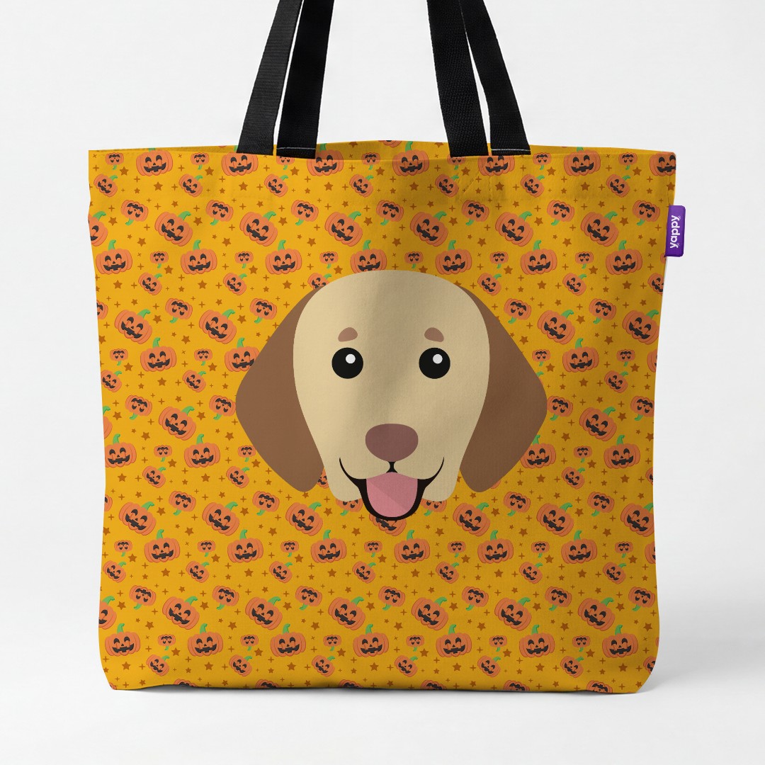 'Happy Pumpkin' - Personalised {breedCommonName} Canvas Bag