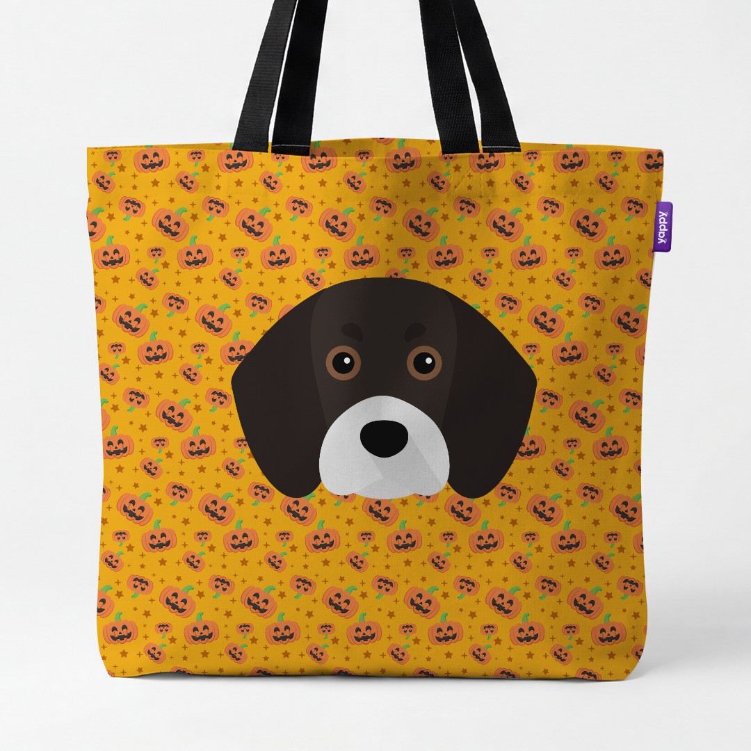'Happy Pumpkin' - Personalized {breedCommonName} Canvas Bag