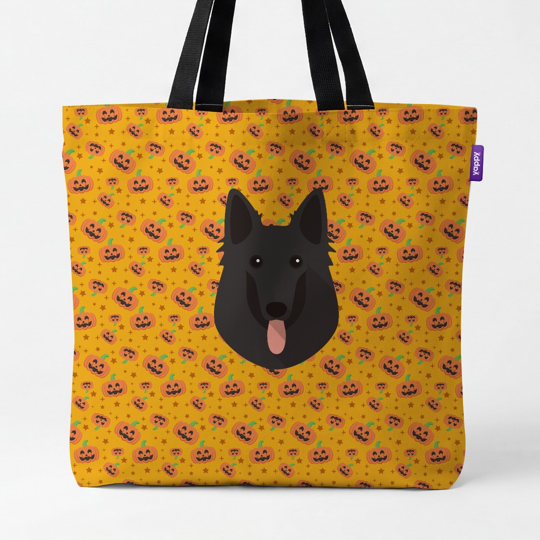 'Happy Pumpkin' - Personalized {breedCommonName} Canvas Bag