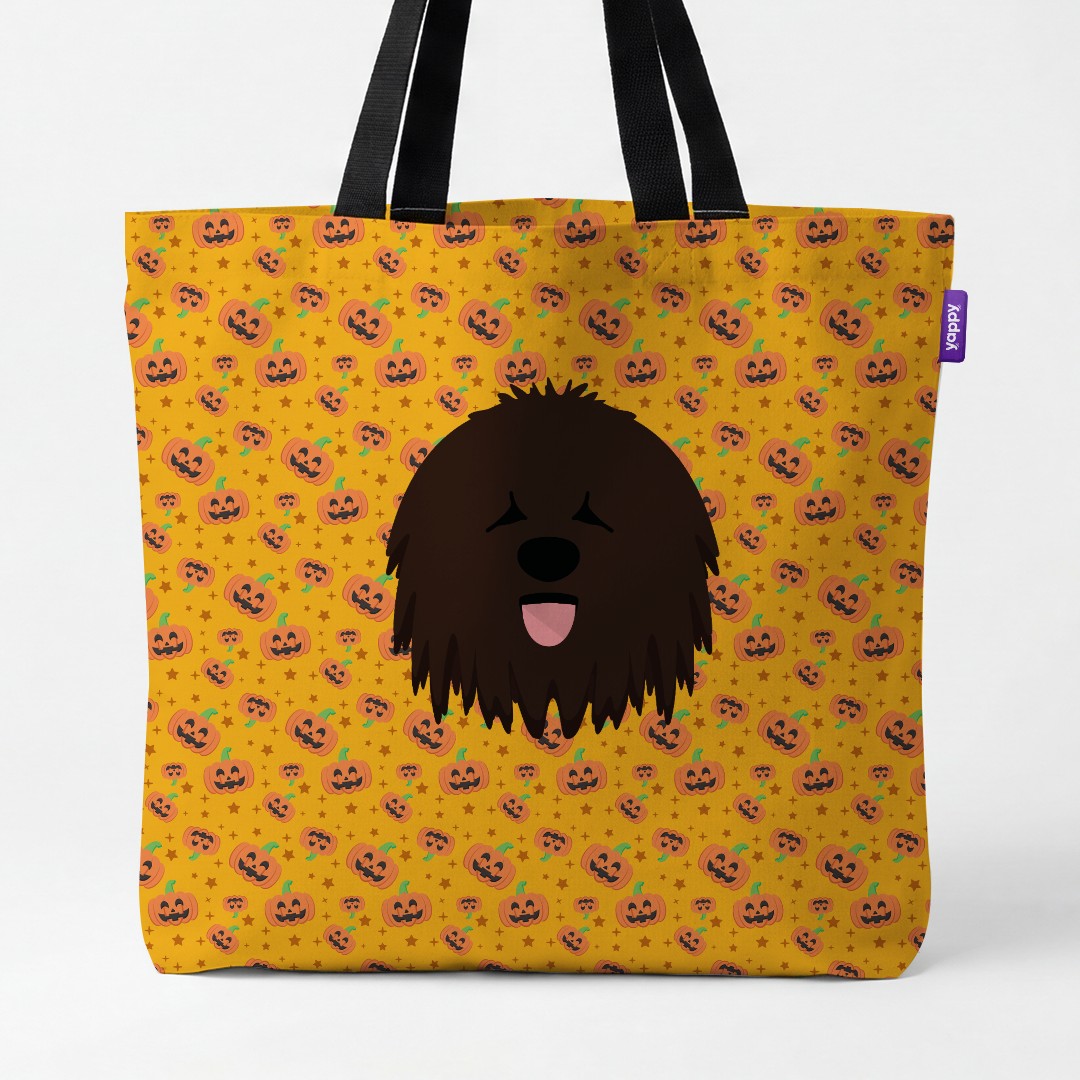 'Happy Pumpkin' - Personalized {breedCommonName} Canvas Bag