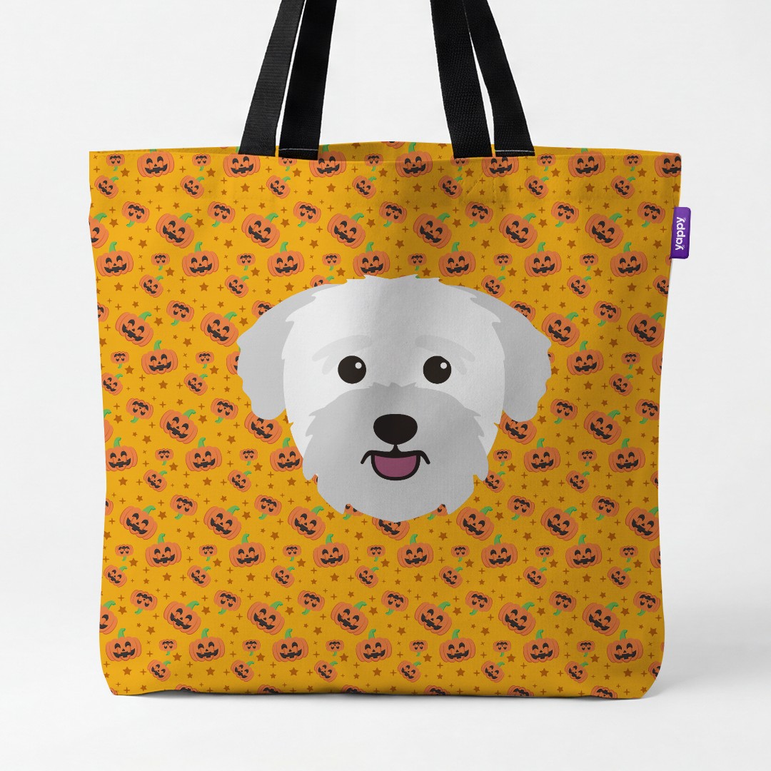 'Happy Pumpkin' - Personalized {breedCommonName} Canvas Bag