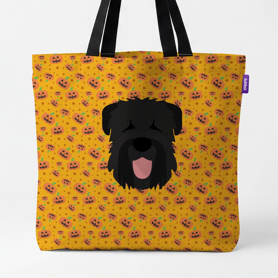 'Happy Pumpkin' - Personalized {breedCommonName} Canvas Bag