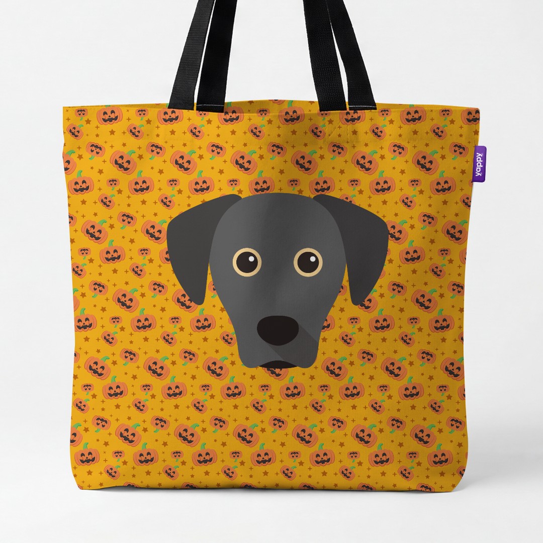 'Happy Pumpkin' - Personalized {breedCommonName} Canvas Bag