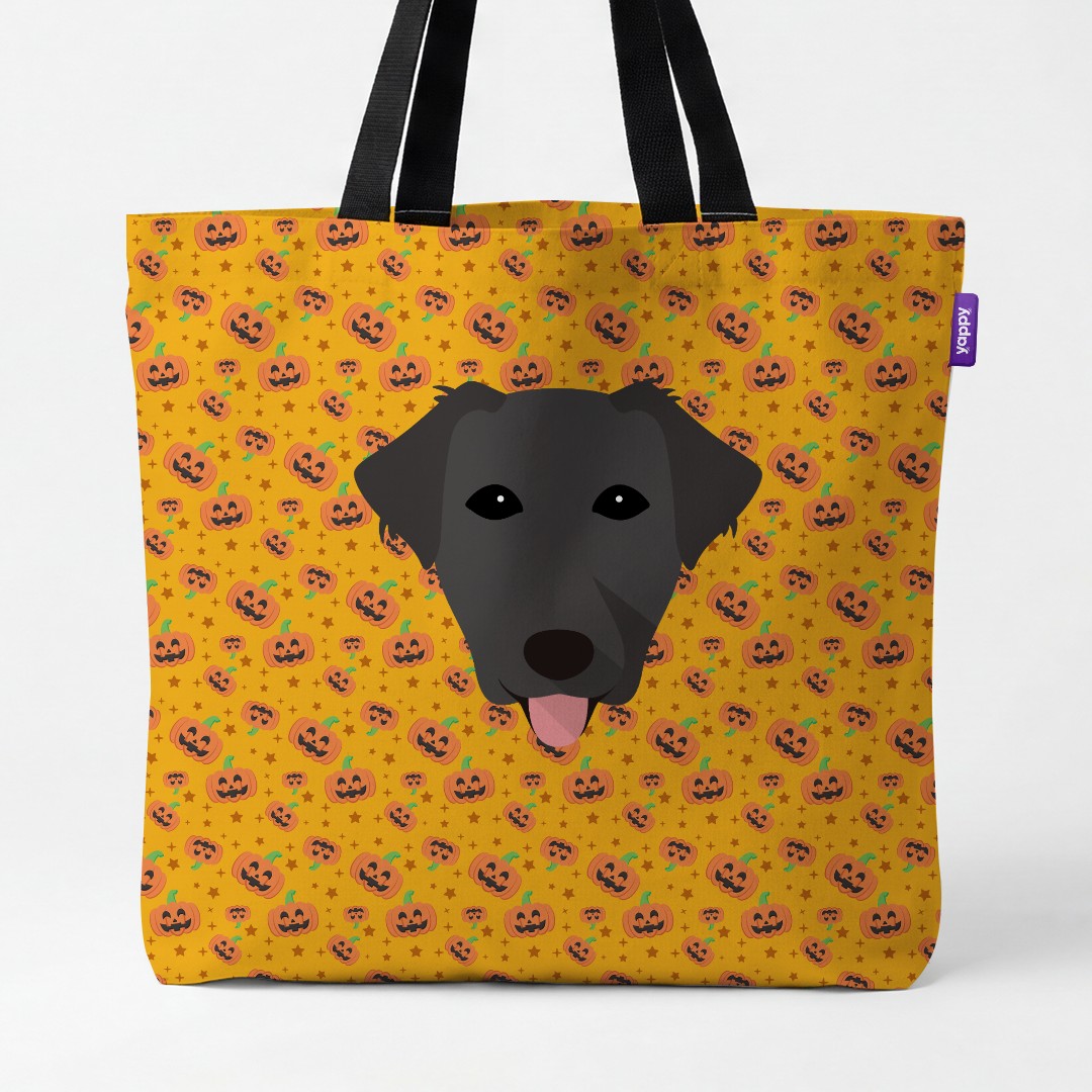 'Happy Pumpkin' - Personalized {breedCommonName} Canvas Bag