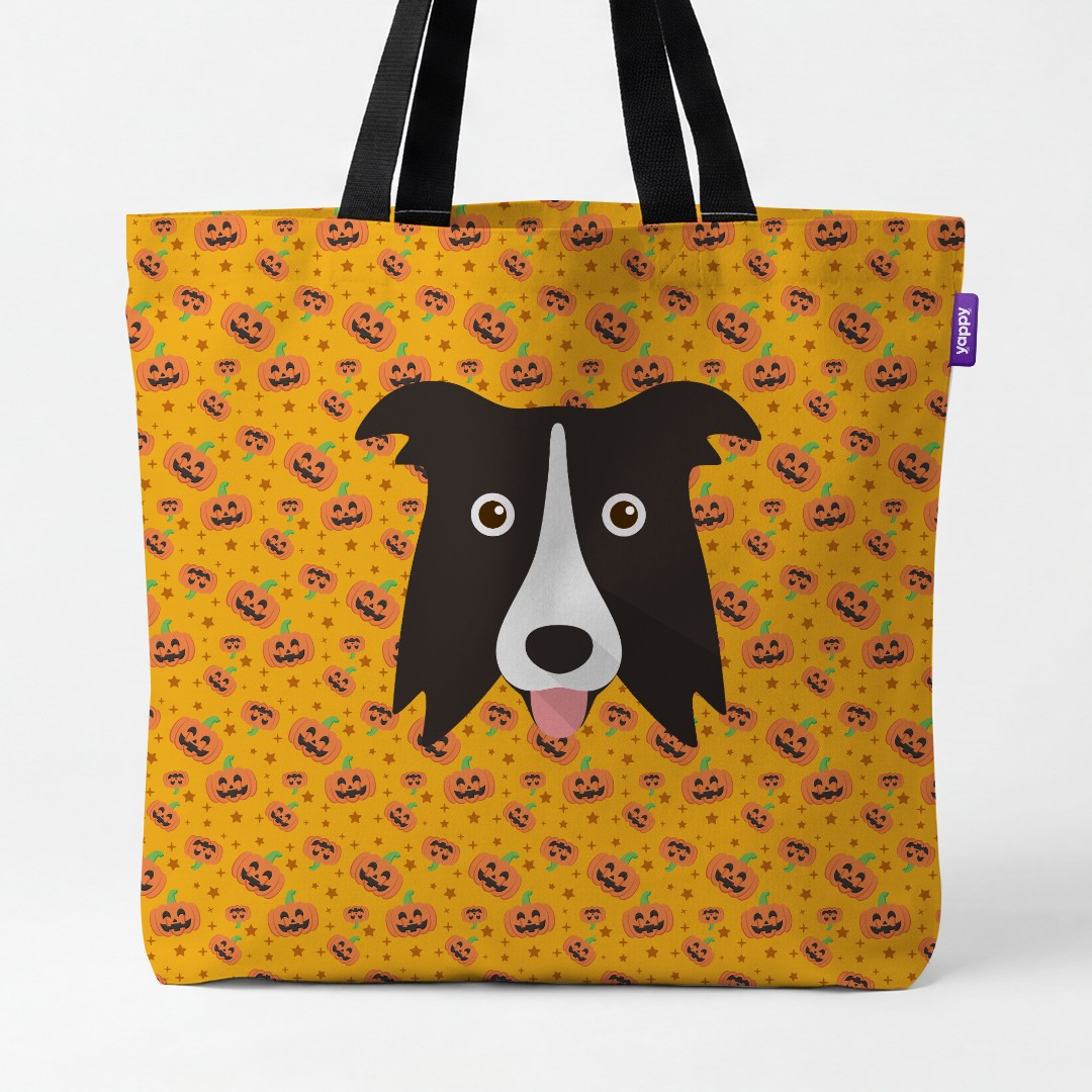 'Happy Pumpkin' - Personalised {breedCommonName} Canvas Bag