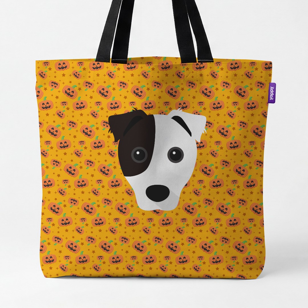 'Happy Pumpkin' - Personalized {breedCommonName} Canvas Bag