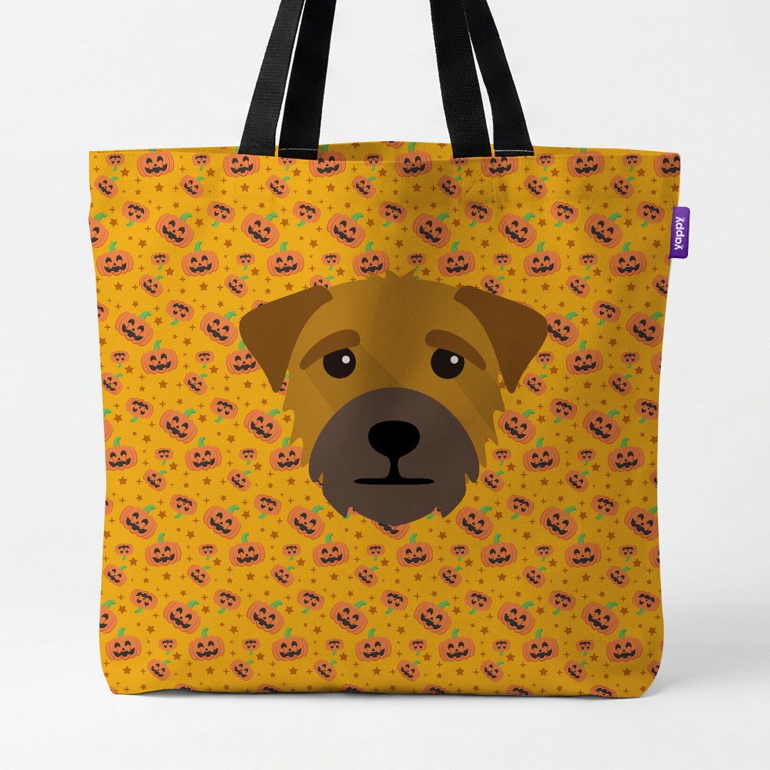 'Happy Pumpkin' - Personalized {breedCommonName} Canvas Bag
