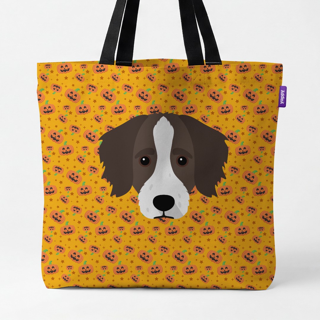 'Happy Pumpkin' - Personalized {breedCommonName} Canvas Bag
